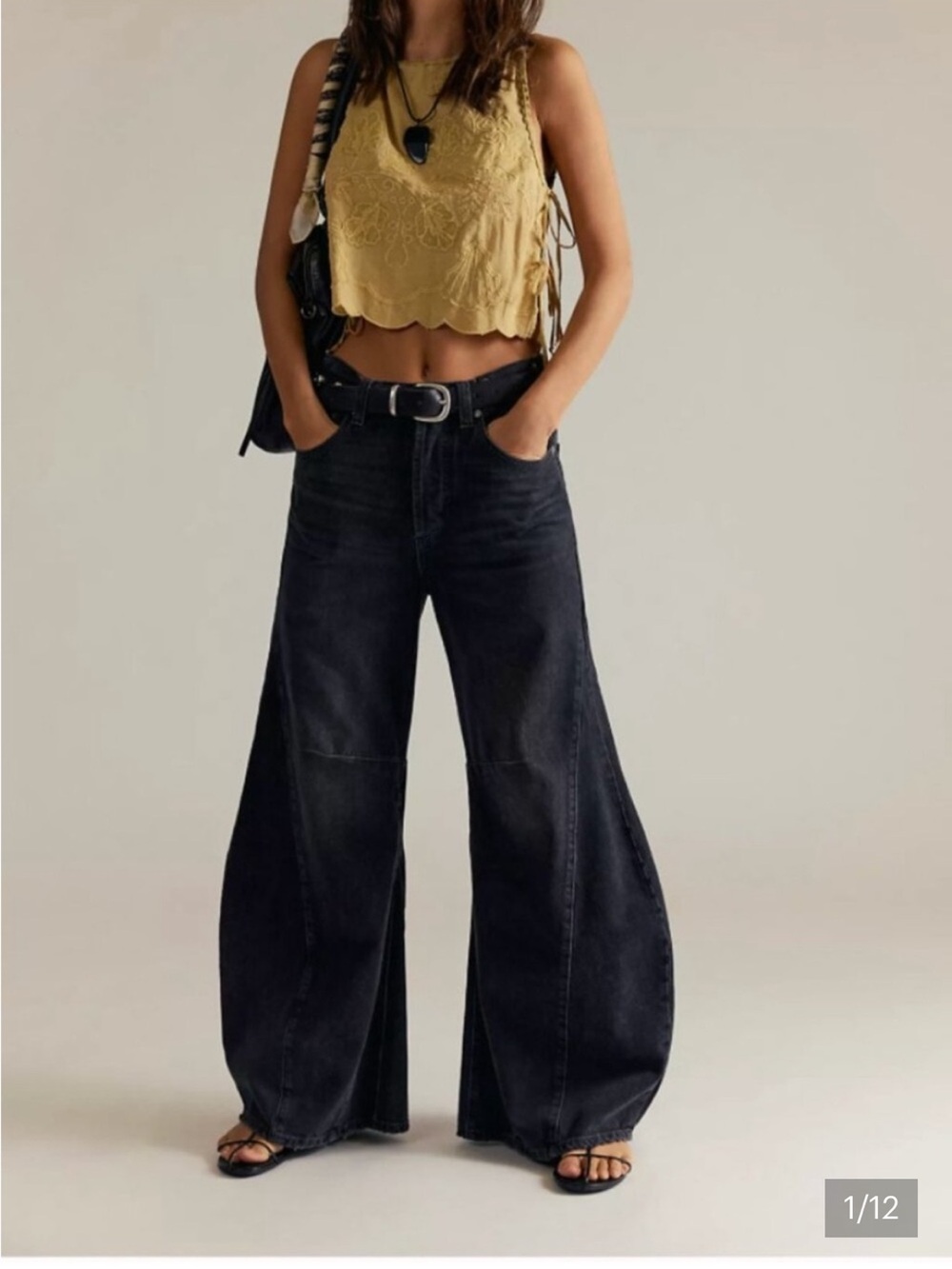 We The Free Eden Black High Slouchy Flare Jeans